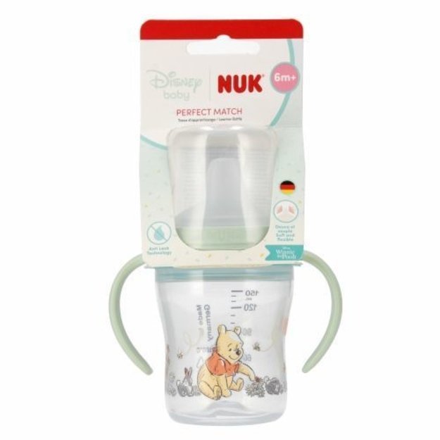 NUK „Perfect Match“ mokomasis buteliukas su snapeliu, 150 ml, „Mikė Pūkuotukas“