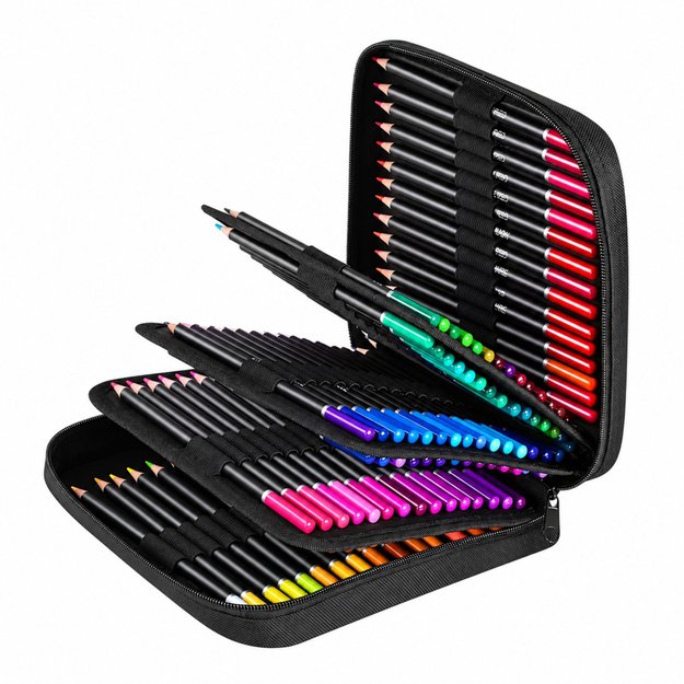 Set of Pencils in Pencil Case 2 Sketchbooks Case 120 pcs.