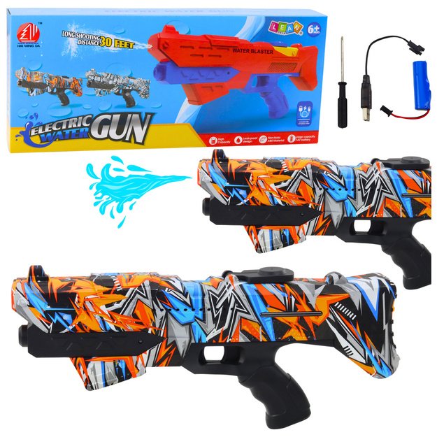 Water Gun Electric Automatic Graffiti Orange Range 10m