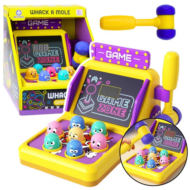 Whack A Mole Arcade Game lošimo automatas su plaktuku Lights Sounds
