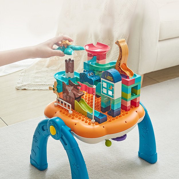 Educational Table Interactive Buildable Surface 2in1 Blue