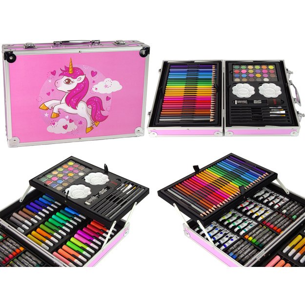 Large Artistic Set in a 145-piece suitcase Pink Unicorn