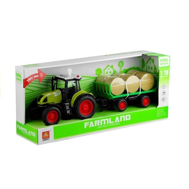 Tractor With Trailer With Hay Sound & Light Effects 37,5 cm