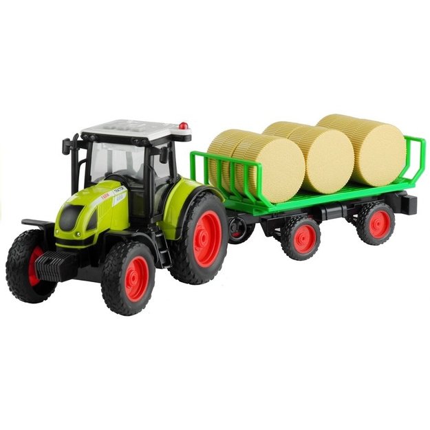 Tractor With Trailer With Hay Sound & Light Effects 37,5 cm