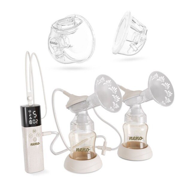 Neno Camino PRO krūties pompa – su buteliukais ir krūtinės gaubteliais