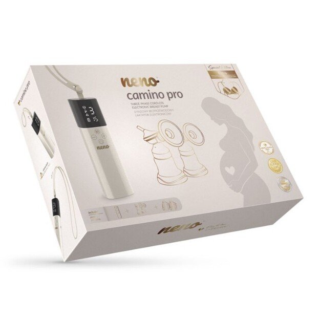 Neno Camino PRO krūties pompa – su buteliukais ir krūtinės gaubteliais 1