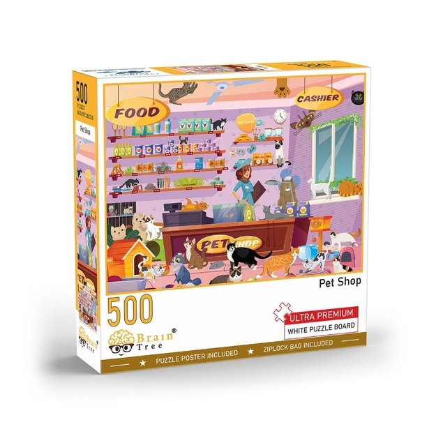 Brain Tree dėlionė, Gyvūnų parduotuvėlė, 500 det.