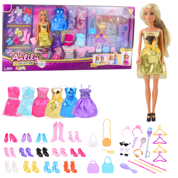 Großes Modeset Anlily Collection Puppenkleider Zubehör 65-tlg.