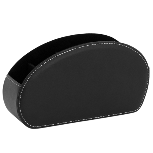 Remote Control Organizer Box 5 Compartments Black Eco-Leather 1