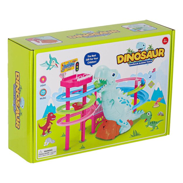 Dinozaurų lenktynių trasa dinozaurų garsai žibintai 38