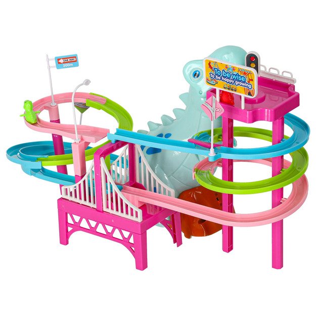 Dinozaurų lenktynių trasa dinozaurų garsai žibintai 26