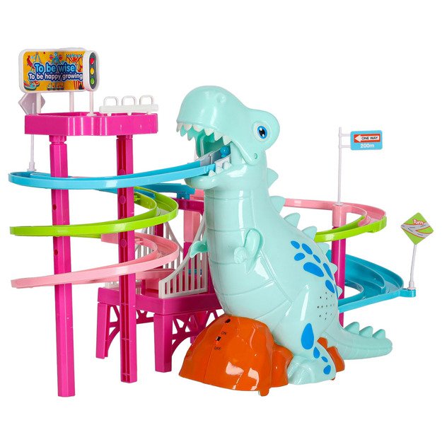 Dinozaurų lenktynių trasa dinozaurų garsai žibintai 29