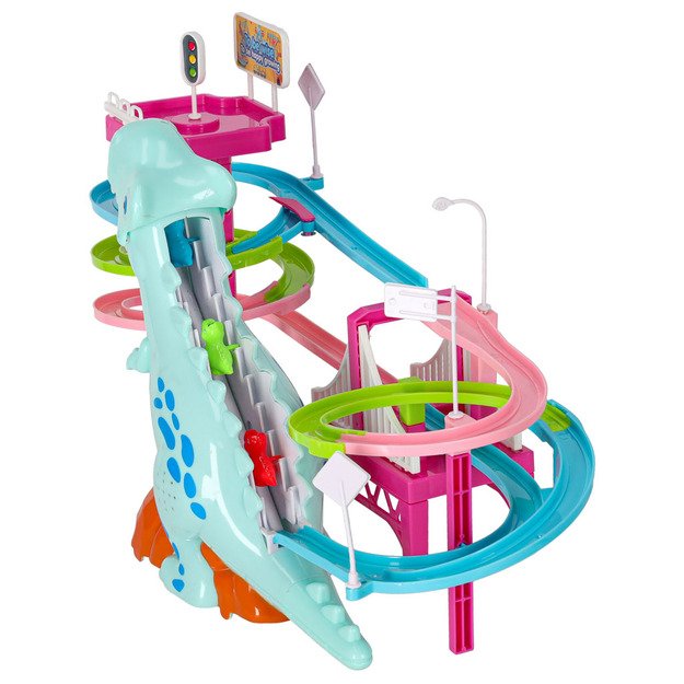 Dinozaurų lenktynių trasa dinozaurų garsai žibintai 27