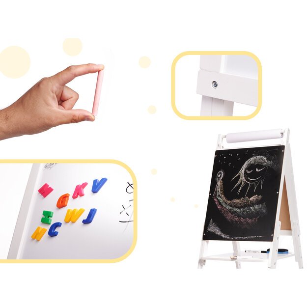 Magnetinė medinė kreidinė lenta balta didelė XXL 12