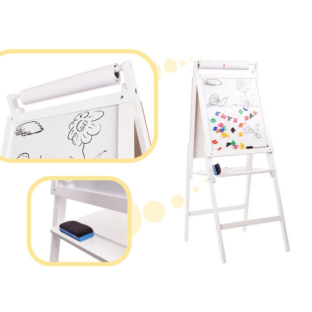 Magnetinė medinė kreidinė lenta balta didelė XXL 14