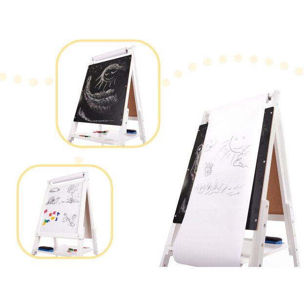 Magnetinė medinė kreidinė lenta balta didelė XXL 15