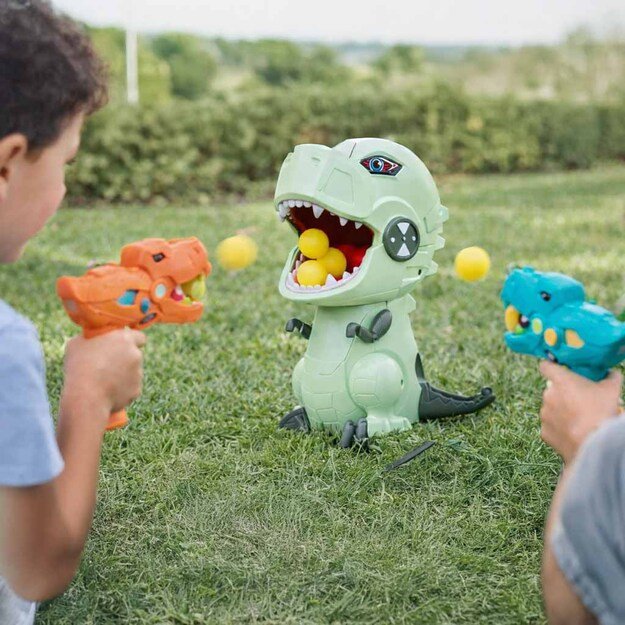 &Scaron;audymas į taikinį 2 ginklai + 20 kamuoliukų dinozauras