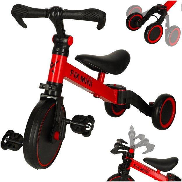 Trike Fix Mini krosinis triratukas 3in1 su pedalais (raudonas)