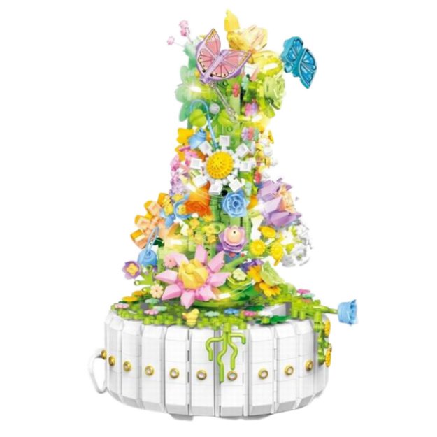 Construction Blocks Floral Composition with Butterflies LED Lights 1399 pcs. 1