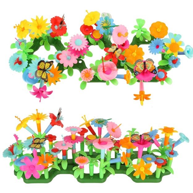 Gėlės kūrybiniai blokai gėlių sodas 175 elementai 22