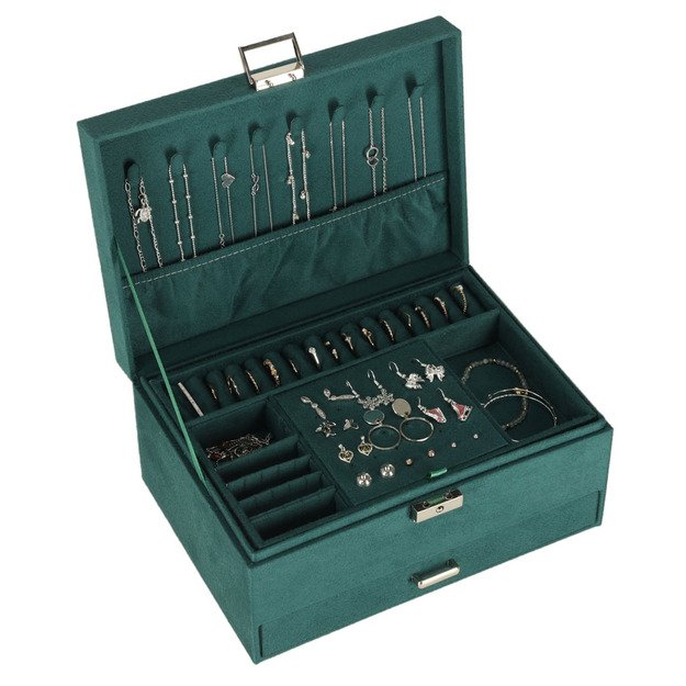 Juvelyrinių dirbinių dėžutės organizatorius žalias 15