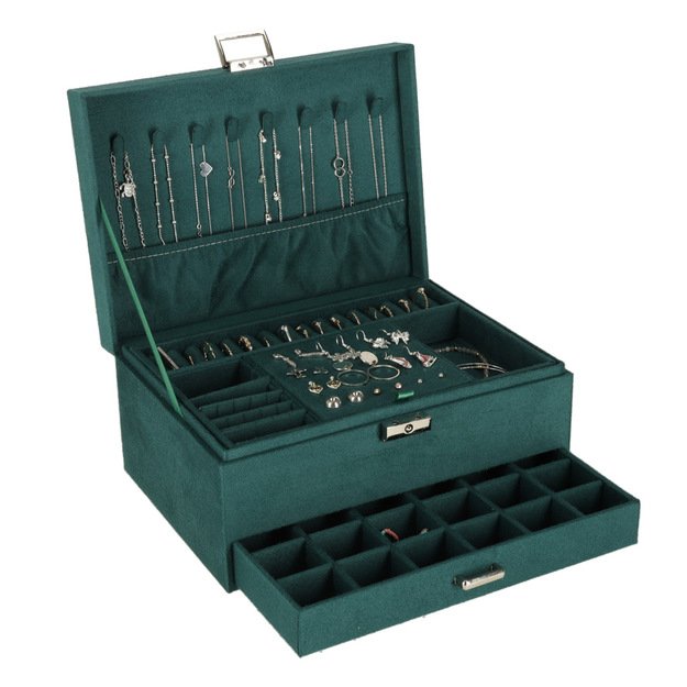 Juvelyrinių dirbinių dėžutės organizatorius žalias 16