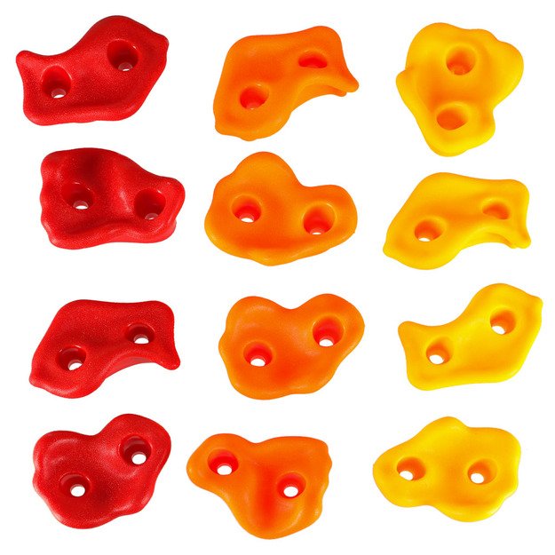 Laipiojimo uolos laipiojimo rankenos vaikams spalvingos 20 vnt. + varžtai 2