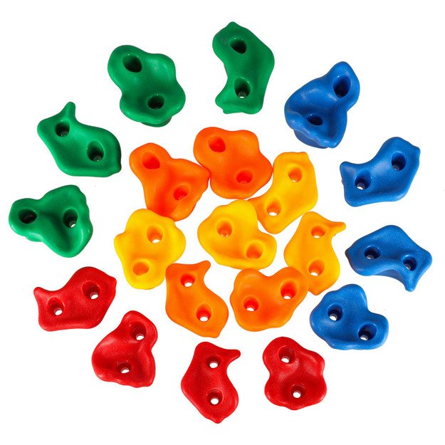 Laipiojimo uolos laipiojimo rankenos vaikams spalvingos 20 vnt. + varžtai 1