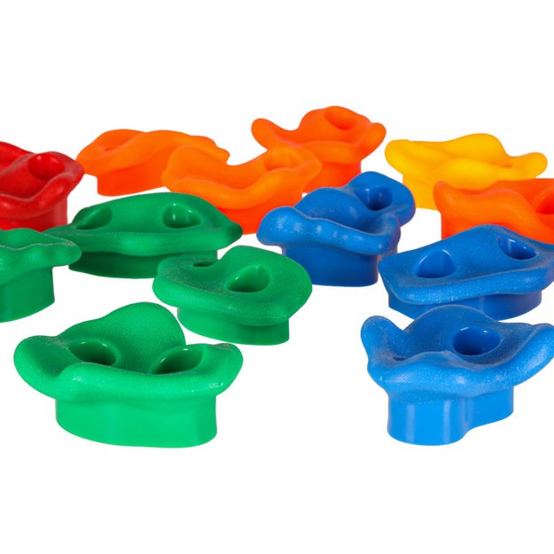 Laipiojimo uolos laipiojimo rankenos vaikams spalvingos 20 vnt. + varžtai 5