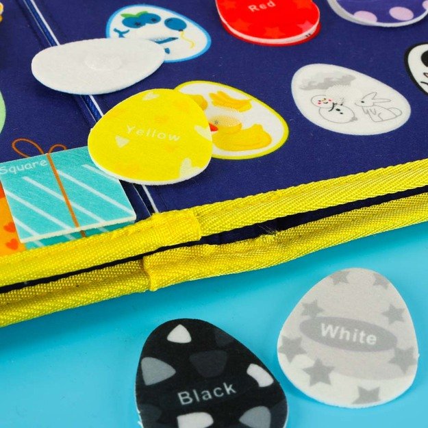 Sensorinė manipuliavimo lenta montessori kuprinės dėklas mėlynas 16