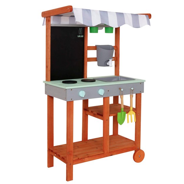 Vaikų medinė sodo purvo virtuvė vasaros Lulilo Sableto priedai 110,5 cm 5