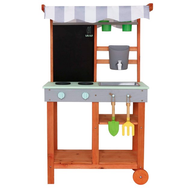 Vaikų medinė sodo purvo virtuvė vasaros Lulilo Sableto priedai 110,5 cm 2