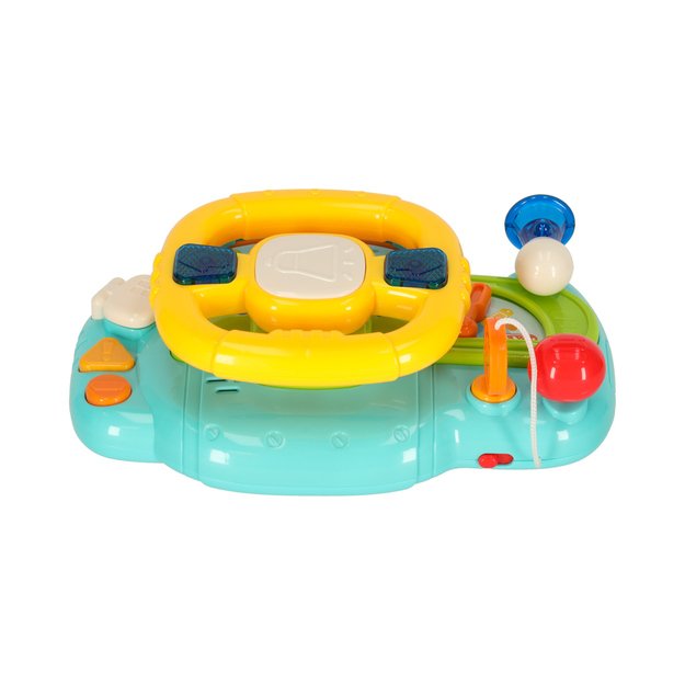 Kūdikio mažylio interaktyvus vairas su vaikiško vežimėlio simuliatoriumi muzikos garsai mėlyna 4