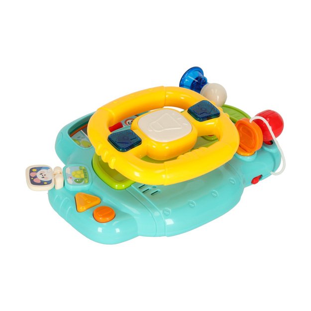 Kūdikio mažylio interaktyvus vairas su vaikiško vežimėlio simuliatoriumi muzikos garsai mėlyna 2