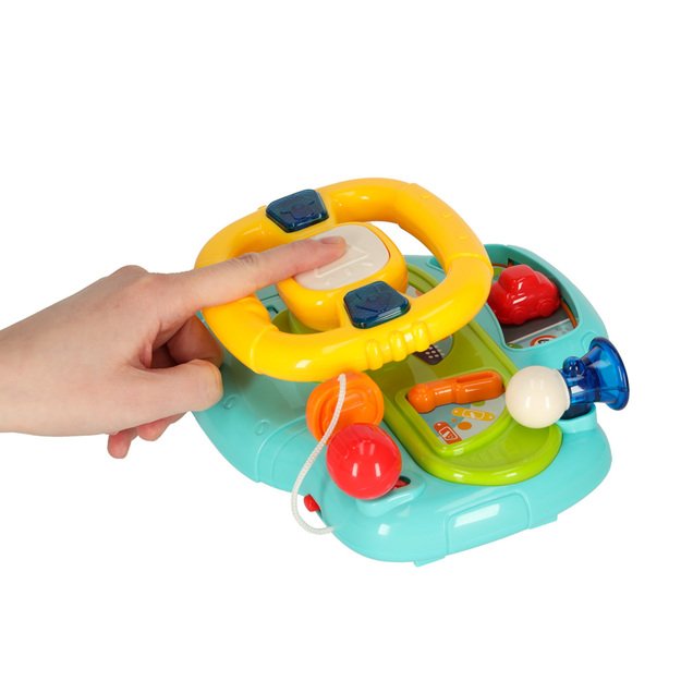 Kūdikio mažylio interaktyvus vairas su vaikiško vežimėlio simuliatoriumi muzikos garsai mėlyna 5