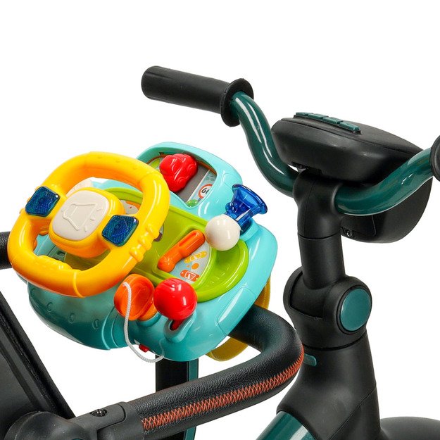 Kūdikio mažylio interaktyvus vairas su vaikiško vežimėlio simuliatoriumi muzikos garsai mėlyna 11