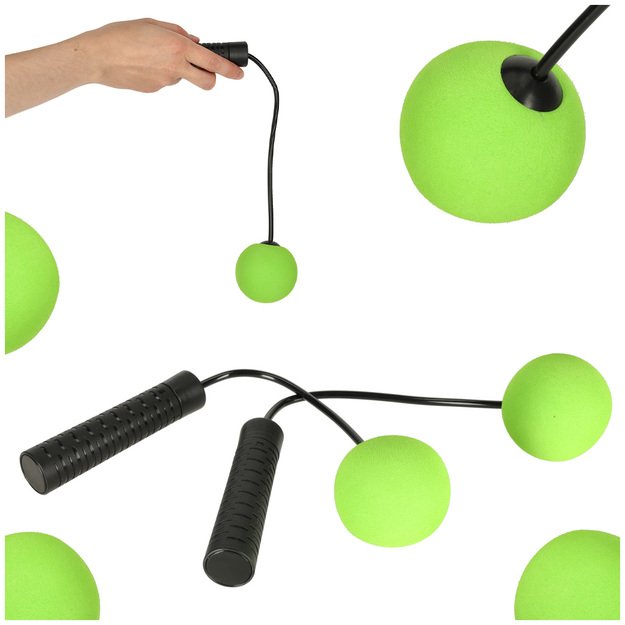 Belaidis treniruočių šokinėjimo lynas žalias ir juodas 9