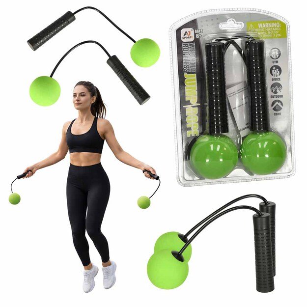 Belaidis treniruočių &scaron;okinėjimo lynas žalias ir juodas 12