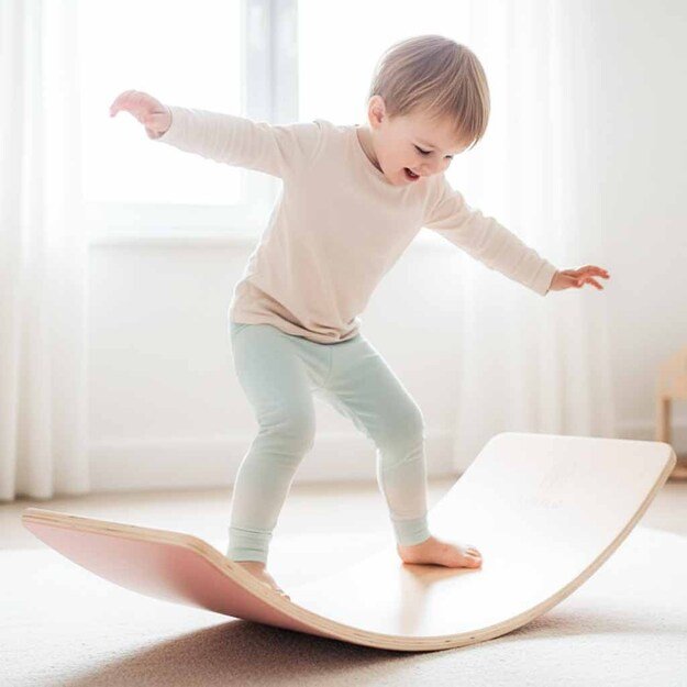 LULILO Ajlo vaikiška veltinio balansavimo lenta rožinės spalvos 2