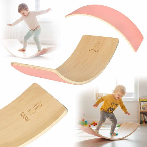 LULILO Ajlo vaikiška veltinio balansavimo lenta rožinės spalvos 3