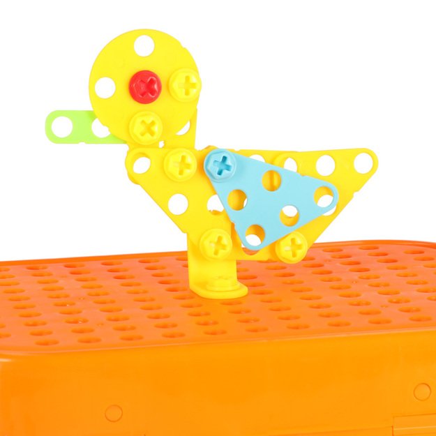 Statybinės plytos lagamine + erdvinis atsuktuvas 16