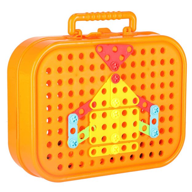 Statybinės plytos lagamine + erdvinis atsuktuvas 14