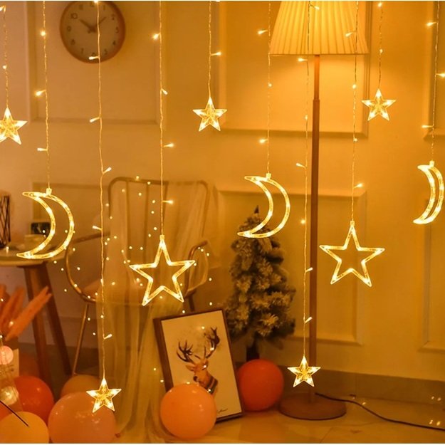 LED light garland curtain 2.5 m 138 warm