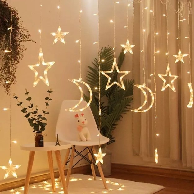 LED light garland curtain 2.5 m 138 warm