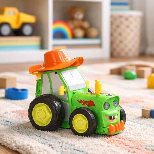 Traktorius RC traktorius &scaron;okinėja &scaron;okių garsas žalias 2