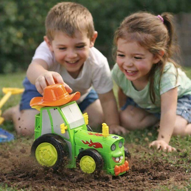 Traktorius RC traktorius &scaron;okinėja &scaron;okių garsas žalias 3