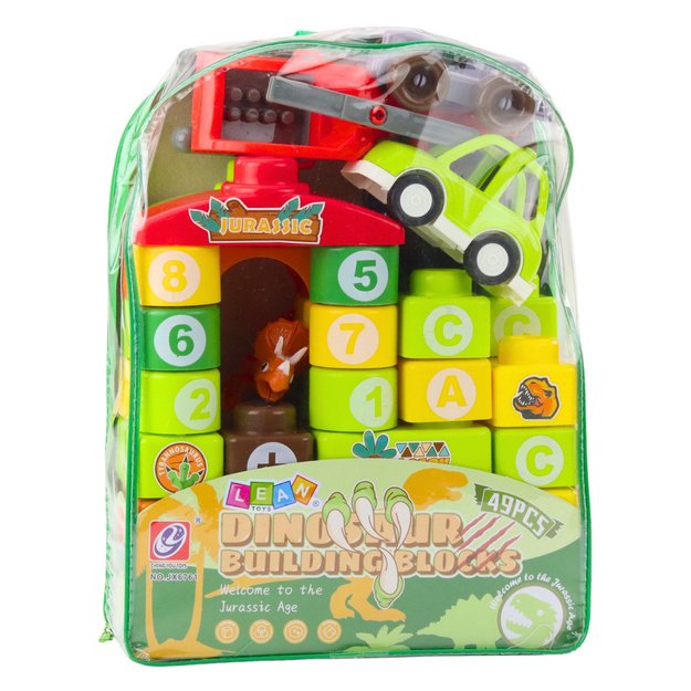 Educational Construction Blocks in a Backpack Dinosaurs Numbers Letters 49 pcs. 3