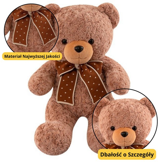 Plush Mascot Cuddly Toy Teddy Bear With Bow Polka Dots 45cm 1