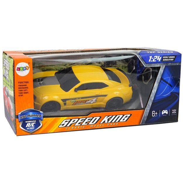 RC SPORTINIS AUTOMOBILIS 1:24 – GELTONAS SU TONUOTAIS LANGAIS 4