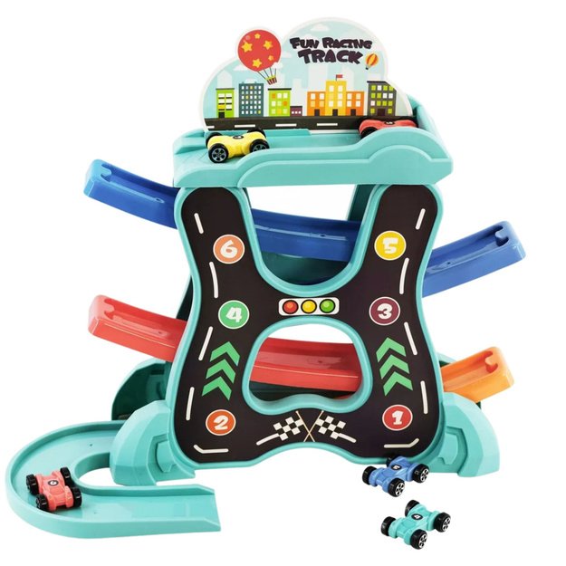 Edukacinė automobilių trasa su 3 lygiais ir 7 mašinėlėmis 1